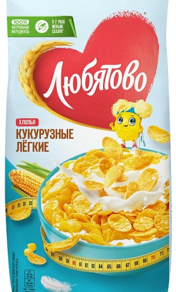 Хлопья Любятово Кукурузные легкие 270г