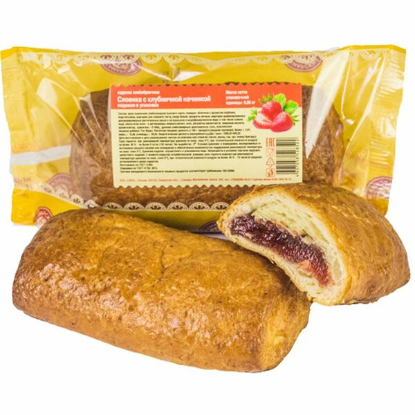 Слоенка Самарский БКК с клубничной начинкой, 80г