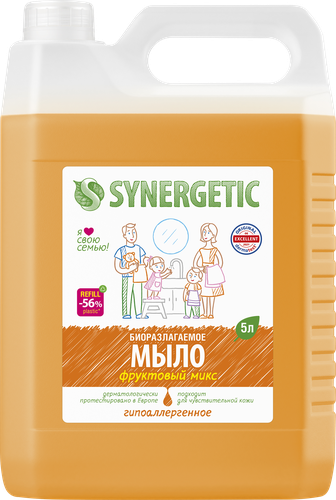 

Мыло жидкое Synergetic Фруктовый микс 5 л
