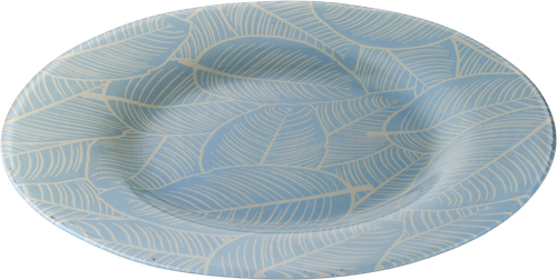 

Тарелка обеденная Pasabahce Leaves 26см стекло голубой