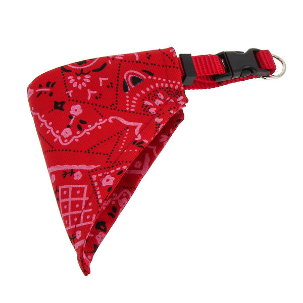 Каскад ошейник нейлон с косынкой 25мм*40/65см, Красный