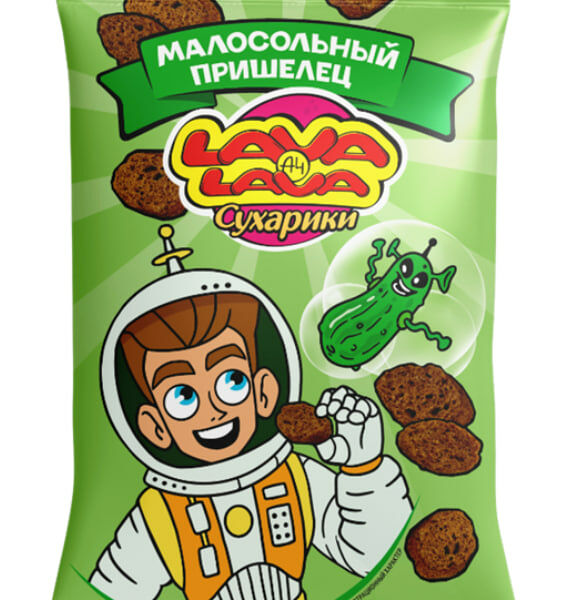 Сухарики ржаные Lava Lava Малосольный пришелец
