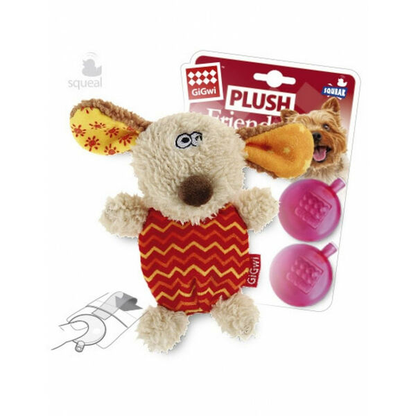 GiGwi Собачка с 2-мя пищалками игрушка для собак 13 см