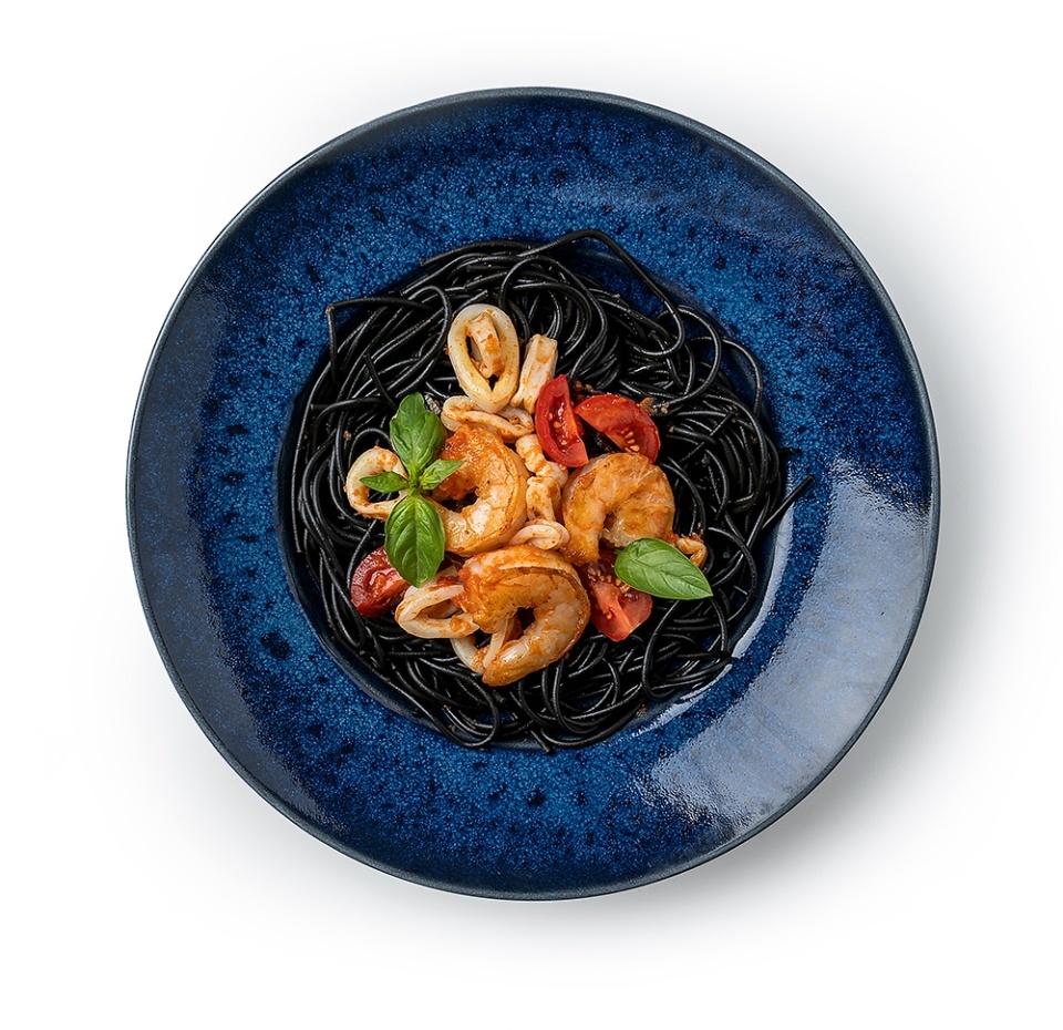 

Спагетти с чернилами каракатицы и морепродуктами Taste Of Уже Готово 260 г