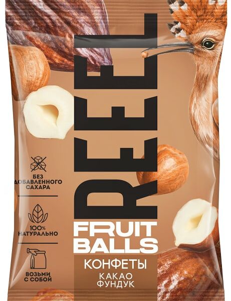 Конфеты Reeel фруктовые неглазированные Какао-Фундук-Финик 50г