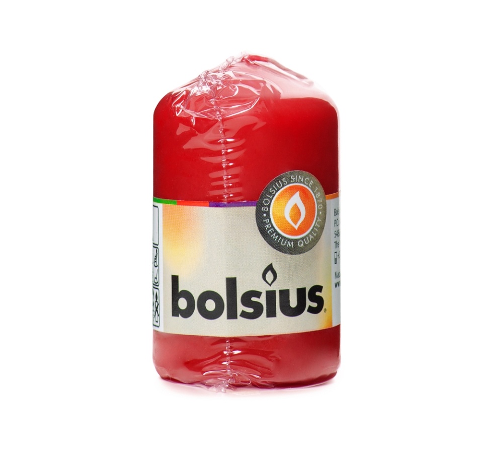 

Свеча столбик Bolsius темно-красный 80/50 мм Польша