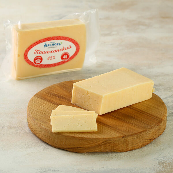Сыр Пошехонский полутвердый 45% МясновЪ Ферма созревание 45 суток, Углич