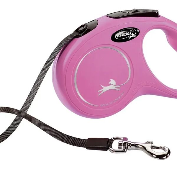 Flexi рулетка New Classic для собак до 15 кг (5 м лента) S, Розовый
