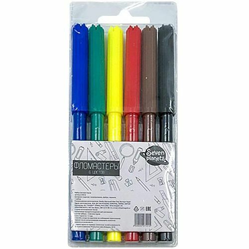 Набор фломастеров Seven Planets, 6 цветов 