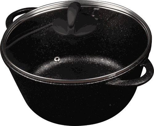 Кастрюля HOPPS Flame, со стеклянной крышкой, литая, индукция, 3л, Арт. HK24NID