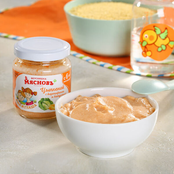 Пюре из цыпленка с картофелем и капустой МясновЪ Вкусняшка