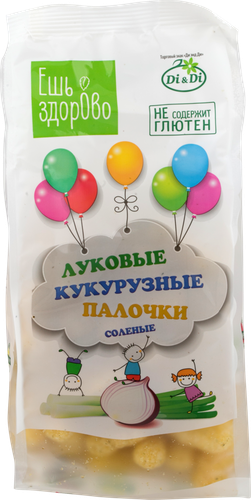

Палочки кукурузные безглютеновые ЕШЬ ЗДОРОВО соленые с луком, 80г