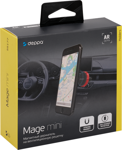 

Держатель автомобильный для телефона DEPPA Mage Mini, магнитный, красный