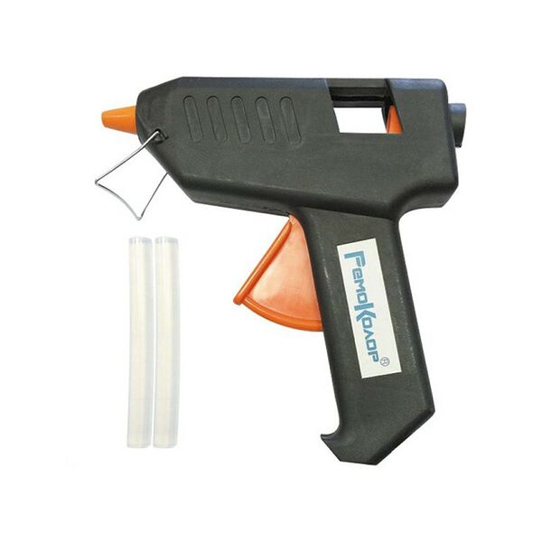 Пистолет клеевой, 2 стержня 11ммх15см, кабель 1,2 м, защитный кожух, подставка, 80Вт, 220В