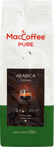 

Кофе MacCoffee Pure Arabica Crema молотый 250 г