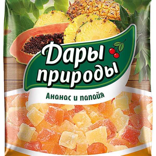 Цукаты сушеные (ананас папайя) Дары природы