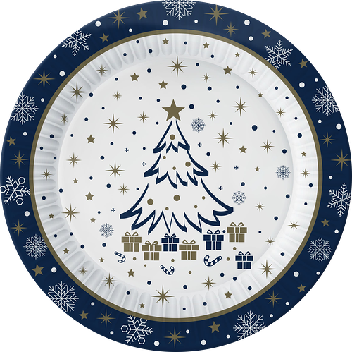 Набор тарелок ND PLAY Елочка, бумажные, синие, 23см, 6шт
