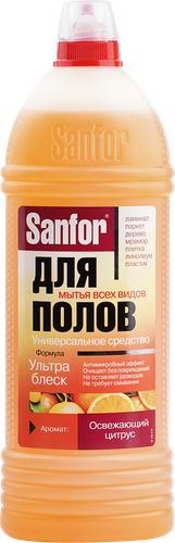 

Средство для мытья пола Sanfor Ультра Блеск Освежающий цитрус 1 л