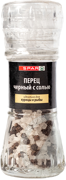 Spar, перец spar 50гр черный с морской солью мельница, цена за шт, ШК 4607006692350