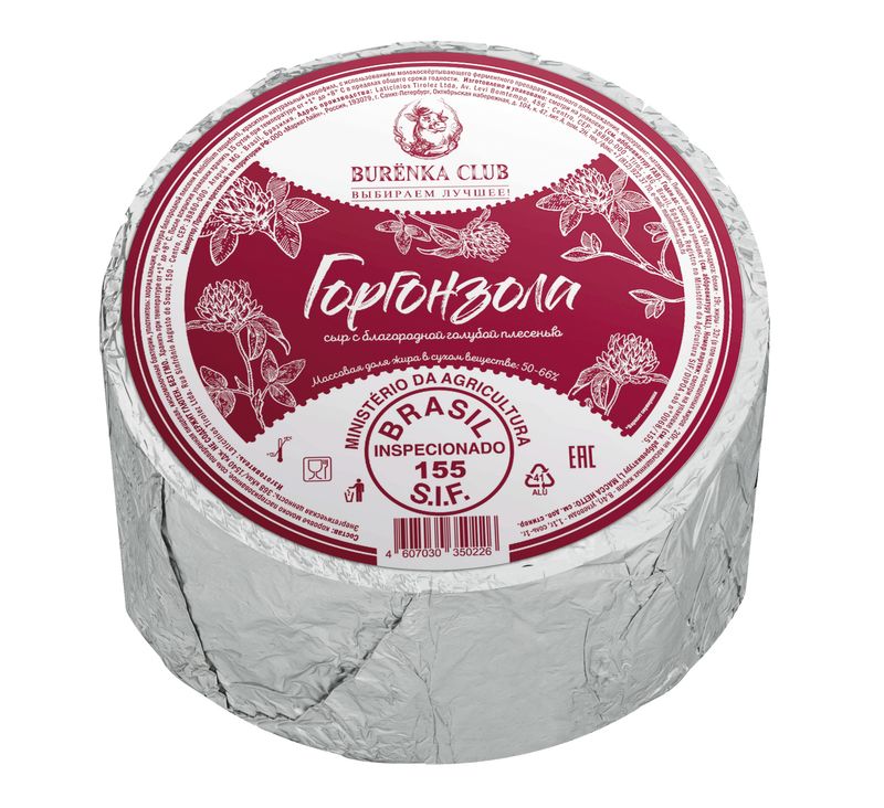 

Сыр Burenka Club Горгонзола с благородной голубой плесенью 50-66% вес