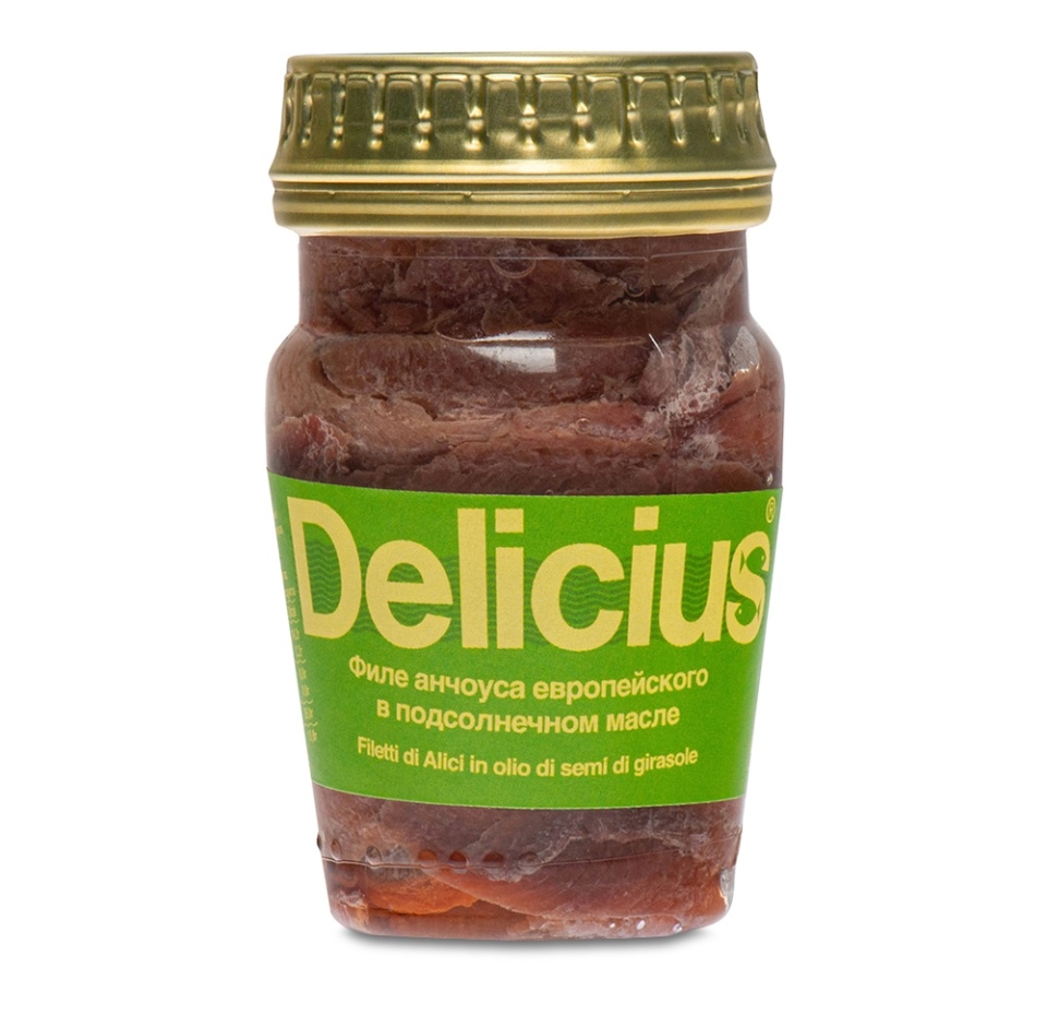 

Анчоусы Delicius филе в подсолнечном масле 78 г