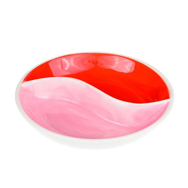 Миска с разделителем 12,5 см фиолетово-красная керамика