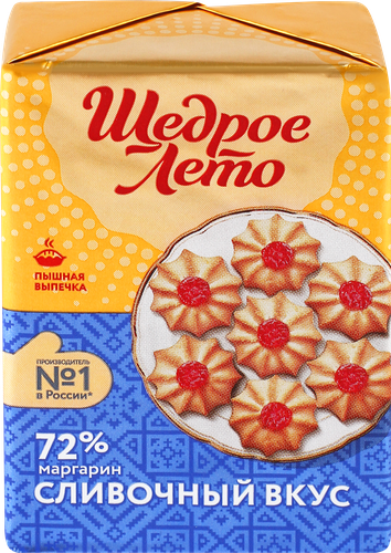 

Маргарин Щедрое Лето сливочный 72% 200 г