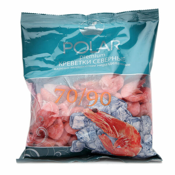 Креветки северные варено-мороженые ТМ Polar premium (Полар премиум)