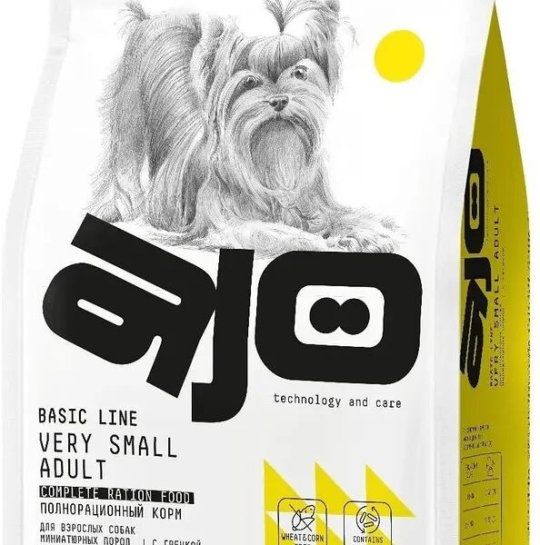 Сухой корм Ajo Dog Very Small Adult с гречкой для взрослых собак миниатюрных пород, 1.5 кг