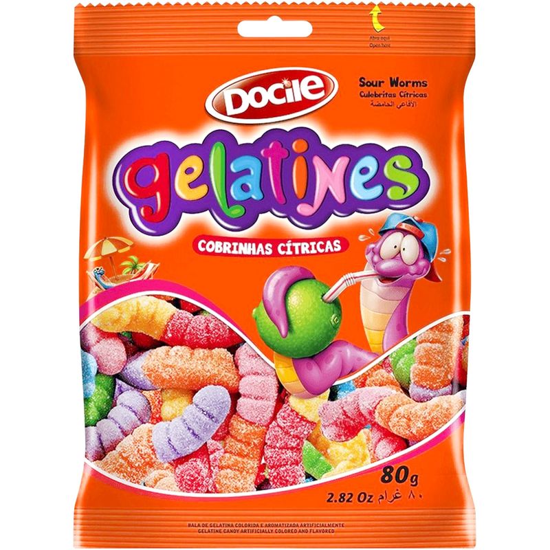 

Мармелад жевательный Docile sour worms червячки со вкусом ягод и фруктов 80 г
