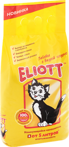 

Наполнитель для кошачьего туалета Eliott комкующийся минеральный 5 л 2.5 кг