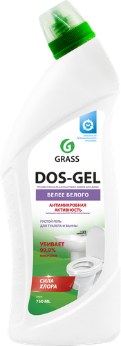 

Средство моющее Grass Dos-gel Сила хлора для туалета и ванных комнат 750 мл