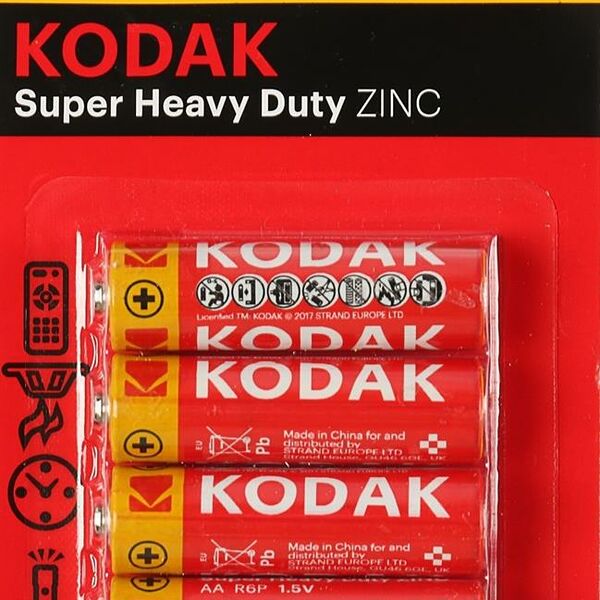 Батарейка kodak аа супер r6-4 bl солевые