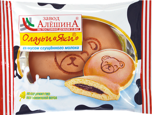 Бисквит ЗАВОД АЛЕШИНА Оладьи Яки со вкусом сгущ. молока вес до 250г
