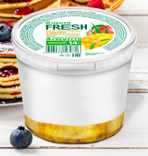 

Йогурт ЛЕНТА FRESH с манго 2,7%, без змж, 350 г
