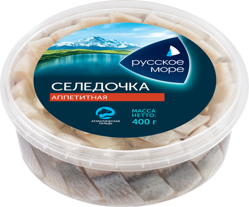 

Сельдь филе-кусочки Русское море Селедочка аппетитная 400 г