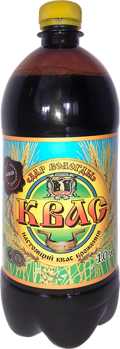 Квас ВОЛОГОДСКИЙ фильтрованный осветленный непастеризованный, 1л