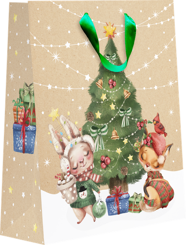 

Пакет подарочный Magic, крафт, 32х26,5х12,5см Арт. KL, в ассортименте