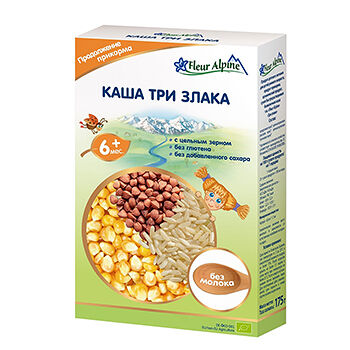 Каша «Три злака» с 6 месяцев, Fleur Alpine Organic 175 г
