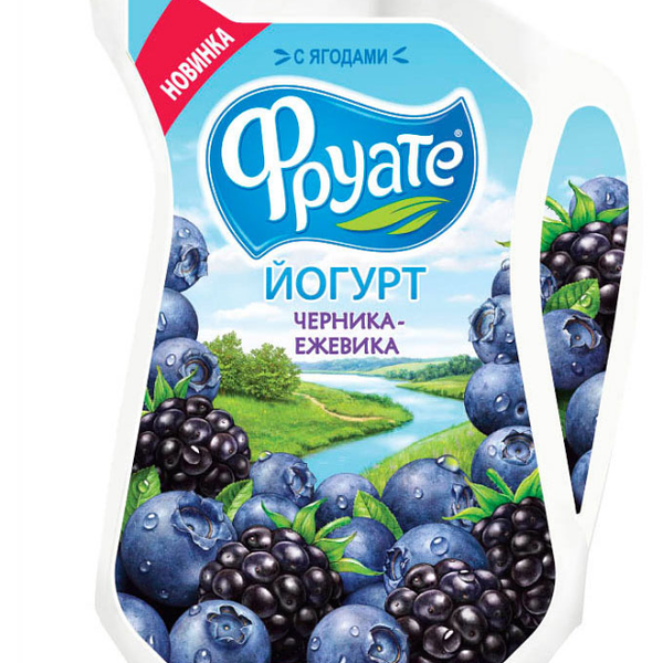 Йогурт питьевой Фруате черника ежевика 1,5% БЗМЖ, 250 мл
