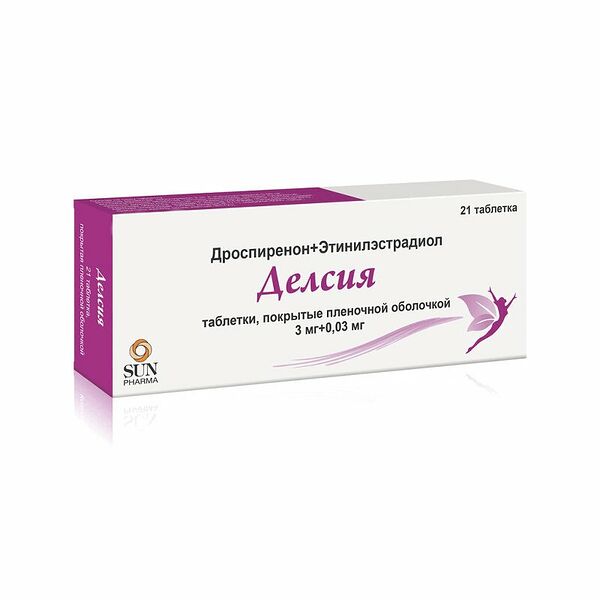 Делсия таблетки 3 мг + 0.03 мг 21 шт