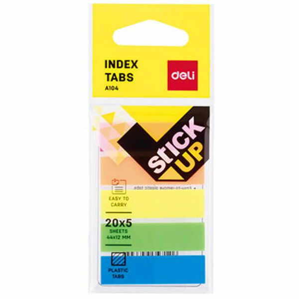 Закладки самоклеящиеся  45х12мм, 20 листов, 5 цветов