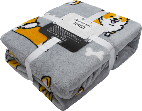 

Плед CASA CONFORTE Festival 180x200см, корги/кошки