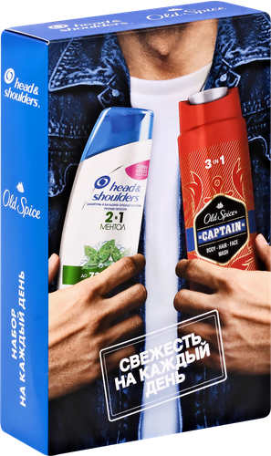 

Набор подарочный: шампунь Head Shoulders 2в1 Ментол 200 мл, гель для душа Old Spice 250 мл