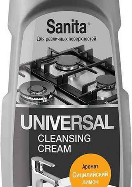 Крем чистящий универсальный Sanita для кухни и ванной Сицилийский лимон 600г