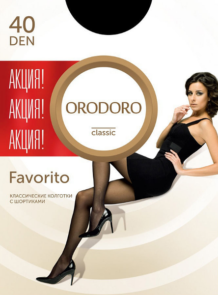 Колготки женские Orodoro Favorito, 40 ден, размер 4, цвет черный