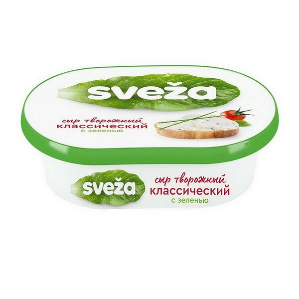 Сыр творожный SVEZA 60% с зеленью и луком ст/пп 150г Савушкин продукт