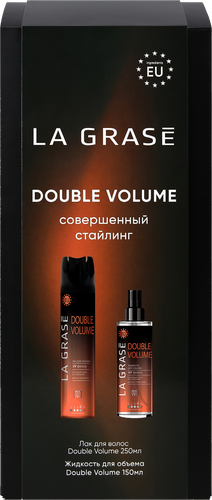 

Набор подарочный женский LA GRASE Set Double Volume Лак для волос, 250мл+Жидкость для укладки волос, 150мл