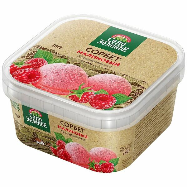 Мороженое Село Зеленое сорбет малиновый
