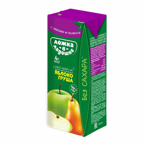 Сок Ложка в ладошке яблоко-груша 200 мл